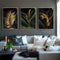 لوحة جدارية نباتات ذهبية بالخلفية الخضراء والسوداء #44 - beraqi - بيراقي