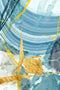 لوحة جدارية خطوط الازرق والذهبي والابيض