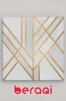 لوحة جدارية هندسية بخطوط ذهبية