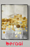 لوحة جدارية قصاصات الذهب والرمادي