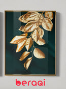 لوحة جدارية اوراق النبات الذهبية